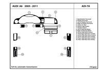 2009 Audi A6 DL Auto Dash Kit Diagram