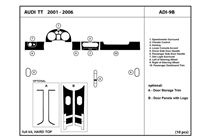 2004 Audi TT DL Auto Dash Kit Diagram