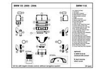2006 BMW X5 DL Auto Dash Kit Diagram
