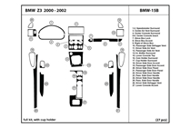 2001 BMW Z3 DL Auto Dash Kit Diagram