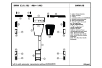 1992 BMW 5-Series DL Auto Dash Kit Diagram