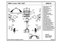 2001 BMW 5-Series DL Auto Dash Kit Diagram
