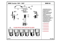 1992 BMW 8-Series DL Auto Dash Kit Diagram