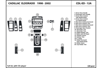 2001 Cadillac Eldorado DL Auto Dash Kit Diagram