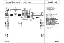 2005 Cadillac Escalade DL Auto Dash Kit Diagram