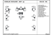 2010 Cadillac Escalade DL Auto Dash Kit Diagram