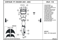 2005 Chrysler PT Cruiser DL Auto Dash Kit Diagram