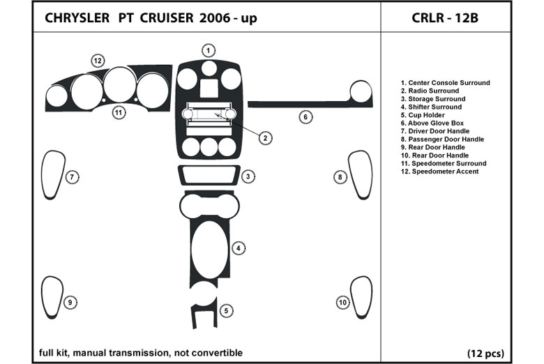 2006 Chrysler PT Cruiser DL Auto Dash Kit Diagram