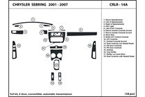 2003 Chrysler Sebring DL Auto Dash Kit Diagram