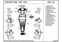 2000 Chrysler 300M DL Auto Dash Kit Diagram