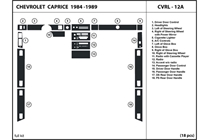 1989 Chevrolet Caprice DL Auto Dash Kit Diagram