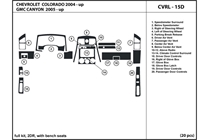 2009 Chevrolet Colorado DL Auto Dash Kit Diagram