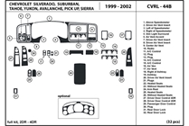 2000 Chevrolet Silverado DL Auto Dash Kit Diagram