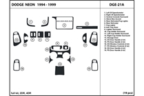 1998 Dodge Neon DL Auto Dash Kit Diagram