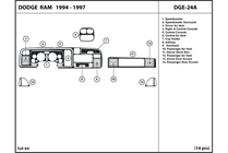 1994 Dodge Ram DL Auto Dash Kit Diagram