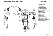1993 Dodge Stealth DL Auto Dash Kit Diagram