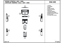 2004 Dodge Stratus DL Auto Dash Kit Diagram