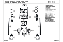 2003 Dodge Stratus DL Auto Dash Kit Diagram