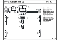 2008 Dodge Avenger DL Auto Dash Kit Diagram