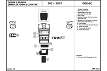 2007 Dodge Caravan DL Auto Dash Kit Diagram