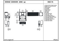 2010 Dodge Grand Caravan DL Auto Dash Kit Diagram