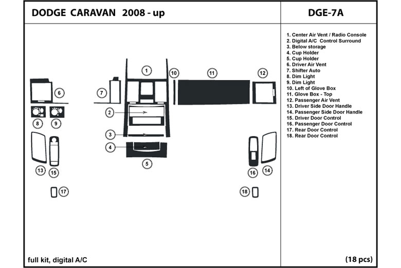 DL Auto™ Dodge Grand Caravan 2008-2010 Dash Kits