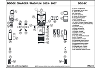 2007 Dodge Magnum DL Auto Dash Kit Diagram