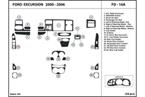 2001 Ford Excursion DL Auto Dash Kit Diagram