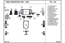 1998 Ford Expedition DL Auto Dash Kit Diagram