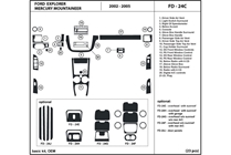 2002 Mercury Mountaineer DL Auto Dash Kit Diagram