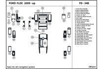 2010 Ford Flex DL Auto Dash Kit Diagram