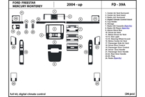 2005 Ford Freestar DL Auto Dash Kit Diagram
