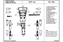 2011 Mercury Milan DL Auto Dash Kit Diagram