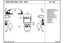 2004 Ford Mustang DL Auto Dash Kit Diagram