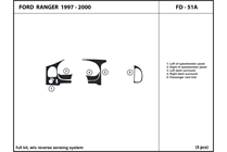 2000 Ford Ranger DL Auto Dash Kit Diagram