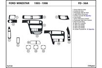 1998 Ford Windstar DL Auto Dash Kit Diagram