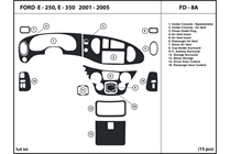 2005 Ford E-350 DL Auto Dash Kit Diagram