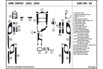 2003 GMC Envoy DL Auto Dash Kit Diagram