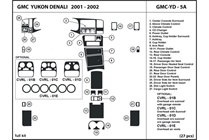 2001 GMC Yukon DL Auto Dash Kit Diagram