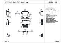 2007 Hyundai Elantra DL Auto Dash Kit Diagram