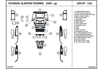 2011 Hyundai Elantra DL Auto Dash Kit Diagram