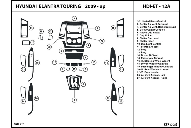 DL Auto™ Hyundai Elantra 2009-2011 Dash Kits