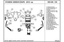 2012 Hyundai Genesis DL Auto Dash Kit Diagram