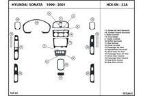 2001 Hyundai Sonata DL Auto Dash Kit Diagram