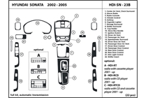 2003 Hyundai Sonata DL Auto Dash Kit Diagram