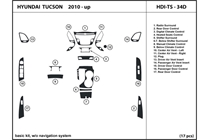2010 Hyundai Tucson DL Auto Dash Kit Diagram