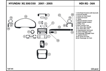 2003 Hyundai XG350 DL Auto Dash Kit Diagram