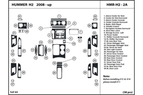2009 Hummer H2 DL Auto Dash Kit Diagram