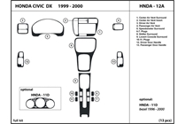 2000 Honda Civic DL Auto Dash Kit Diagram