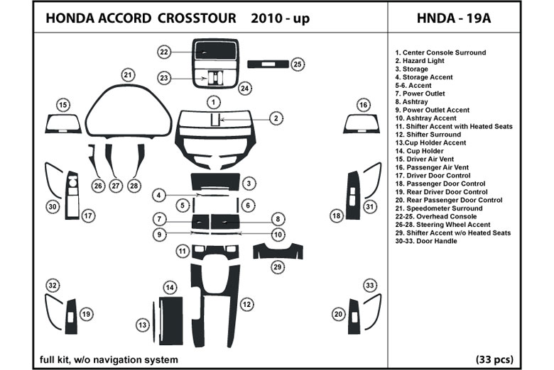 DL Auto™ Honda Accord 2010-2012 Dash Kits